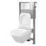Cersanit Set B36 Aqua Zestaw Toaleta WC podwieszana 52x35 cm CleanOn bez kołnierza z ukrytym mocowaniem z deską sedesową wolnoopadającą i stelażem pneumatycznym Aqua 72, biały S701-290 - zdjęcie 2