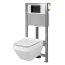 Cersanit Set B37 Aqua Zestaw Toaleta WC podwieszana 52x35 cm CleanOn bez kołnierza z ukrytym mocowaniem z deską sedesową wolnoopadającą i stelażem pneumatycznym Aqua 72, biały S701-291 - zdjęcie 1