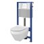 Cersanit Set B21 Aqua Zestaw Toaleta WC podwieszana 52x35,5 cm CleanOn bez kołnierza z ukrytym mocowaniem z deską sedesową wolnoopadającą i stelażem pneumatycznym Aqua 52, biały S701-313 - zdjęcie 1