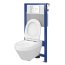 Cersanit Set B21 Aqua Zestaw Toaleta WC podwieszana 52x35,5 cm CleanOn bez kołnierza z ukrytym mocowaniem z deską sedesową wolnoopadającą i stelażem pneumatycznym Aqua 52, biały S701-313 - zdjęcie 2
