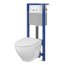 Cersanit Set B39 Aqua Zestaw Toaleta WC podwieszana 52,5x35,5 cm CleanOn bez kołnierza z deską sedesową wolnoopadającą slim i stelażem mechanicznym Aqua 22, biały S701-293 - zdjęcie 1