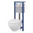 Cersanit Set B41 Aqua Zestaw Toaleta WC podwieszana 52,5x35,5 cm CleanOn bez kołnierza z deską sedesową wolnoopadającą slim i stelażem mechanicznym Aqua 22, biały S701-311 - zdjęcie 1