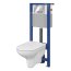 Cersanit Set B49 Aqua Zestaw Toaleta WC podwieszana 52x35,5 cm CleanOn bez kołnierza z deską sedesową wolnoopadającą i stelażem mechanicznym Aqua 22, biały S701-301 - zdjęcie 1