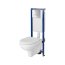 Cersanit Tech Line Base Set B676 Zestaw stelaż WC + przycisk WC chrom + toaleta WC bez kołnierza + deska wolnoopadająca biała S701-686 - zdjęcie 1