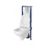 Cersanit Tech Line Base Zestaw Toaleta WC 52,5x36 cm + deska wolnoopadająca + przycisk WC + stelaż podtynkowy biały/chrom połysk S701-690 - zdjęcie 2