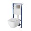Cersanit Tech Line Opti Set B638 Zestaw Toaleta WC bez kołnierza + deska wolnoopadająca + stelaż podtynkowy WC + przycisk spłukujący WC S701-674 - zdjęcie 1