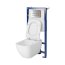 Cersanit Tech Line Opti Set B638 Zestaw Toaleta WC bez kołnierza + deska wolnoopadająca + stelaż podtynkowy WC + przycisk spłukujący WC S701-674 - zdjęcie 2