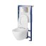 Cersanit Tech Line Opti Set B640 Zestaw Toaleta WC bez kołnierza + deska wolnoopadająca + stelaż podtynkowy WC + przycisk spłukujący WC S701-659 - zdjęcie 2
