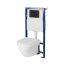 Cersanit Tech Line Opti Set B641 Zestaw Toaleta WC bez kołnierza + deska wolnoopadająca + stelaż podtynkowy WC + przycisk spłukujący WC S701-661 - zdjęcie 1