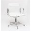 D2 CH Fotel konferencyjny inspirowany EA108 skóra 58x57 cm, chrom/biały 26864 - zdjęcie 1