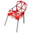 D2 Gap Krzesło inspirowane One Chair 55x57 cm, czerwone 3271 - zdjęcie 2