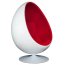 D2 Ovalia Chair Fotel inspirowany Ovalia Egg 90x80x130 cm, biały/czerwony 23573 - zdjęcie 1