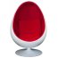 D2 Ovalia Chair Fotel inspirowany Ovalia Egg 90x80x130 cm, biały/czerwony 23573 - zdjęcie 2