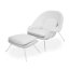 D2 Snug Fotel z podnóżkiem inspirowany Womb chair 100x90 cm, biały 9738 - zdjęcie 1