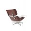 D2 Vip Fotel inspirowany Lounge Chair 87x85 cm, biały/walnut/srebrna baza 25001 - zdjęcie 3