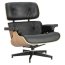D2 Vip Fotel inspirowany Lounge Chair 85x82x54 cm, czarny/walnut/standard base 25478 - zdjęcie 1