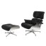 D2 Vip Fotel z podnóżkiem 67x54 cm, czarny/aluminum 42308 - zdjęcie 1