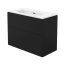 Deante Prizma Zestaw szafka umywalkowa 80x38,5x60 cm czarny mat + umywalka meblowa biała STNU8U6U8M - zdjęcie 1
