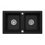 Deante Zorba Zlewozmywak granitowy dwukomorowy 78x43,5 cm czarny mat ZQZN203 - zdjęcie 1