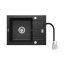 Deante Zorba Zestaw Zlewozmywak granitowy jednokomorowy 58x44 cm grafit + bateria kuchenna chrom ZQZC211A - zdjęcie 1