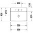 Duravit DuraSquare Umywalka meblowa 60x47 cm bez otworu na baterię biały Alpin z powłoką WonderGliss 23546000701 - zdjęcie 2