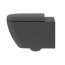Duravit Happy D.2 Toaleta WC podwieszana 54x36,5 bez kołnierza + deska wolnoopadająca antracyt mat 2222098900+0064591300 - zdjęcie 8