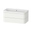 Duravit Happy D.2 Zestaw szafka podumywalkowa 97,5x49x48 cm lakier biały satynowy + umywalka meblowa bez otworu na baterię biała HP4638N3636 - zdjęcie 1