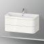 Duravit Happy D.2 Zestaw Szafka podumywalkowa 97,5x49x48 cm dekor biały wysoki połysk + umywalka meblowa  z otworem na baterię biała HP4638O2222 - zdjęcie 2