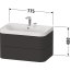 Duravit Happy D.2 Zestaw Szafka podumywalkowa c-shaped 77,5x49x48 cm dekor biały wysoki połysk + umywalka meblowa  z otworem na baterię biała HP4347O2222 - zdjęcie 3