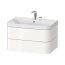 Duravit Happy D.2 Zestaw Szafka podumywalkowa c-shaped 77,5x49x48 cm dekor biały wysoki połysk + umywalka meblowa  z otworem na baterię biała HP4347O2222 - zdjęcie 1