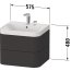 Duravit Happy D.2 Zestaw Szafka podumywalkowa 57,5x49x48 cm dekor biały wysoki połysk + umywalka meblowa z otworem na baterię biała HP4345O2222 - zdjęcie 3