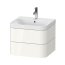 Duravit Happy D.2 Zestaw Szafka podumywalkowa 57,5x49x48 cm dekor biały wysoki połysk + umywalka meblowa z otworem na baterię biała HP4345O2222 - zdjęcie 1