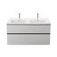 Duravit ME by Starck Umywalka meblowa 130x49 cm podwójna z 2 otworami na baterie z przelewami biały satynowy z powłoką WonderGliss 23361332001 - zdjęcie 8