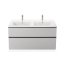 Duravit ME by Starck Umywalka meblowa 130x49 cm podwójna z 2 otworami na baterie z 2 przelewami biały satynowy 2336133200 - zdjęcie 11