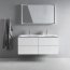 Duravit ME by Starck Umywalka meblowa 130x49 cm podwójna z 2 otworami na baterie z 2 przelewami biały satynowy 2336133200 - zdjęcie 10