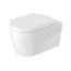 Duravit ME by Starck Zestaw Toaleta WC 57x37 cm bez kołnierza + deska wolnoopadająca biały alpin z powłoką WonderGliss 45290900A11 - zdjęcie 1