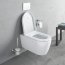 Duravit ME by Starck Zestaw Toaleta WC 57x37 cm bez kołnierza + deska wolnoopadająca biały alpin z powłoką WonderGliss 45290900A11 - zdjęcie 31