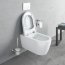 Duravit ME by Starck Zestaw Toaleta WC 57x37 cm bez kołnierza + deska wolnoopadająca biały alpin z powłoką WonderGliss 45290900A11 - zdjęcie 34