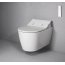 Duravit ME by Starck Zestaw Toaleta WC podwieszana 57x37 cm Rimless bez kołnierza z deską sedesową wolnoopadającą SensoWash, biały 2529590000+611000002004300 - zdjęcie 2