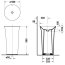 Duravit White Tulip Umywalka wolnostojąca 50 cm odpływ podłogowy biały Alpin z powłoką WonderGliss 27035000701 - zdjęcie 3