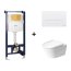 Duravit Zestaw D-Neo Toaleta WC Rimless bez kołnierza + deska wolnoopadająca biały Alpin + DuraSystem Basic Stelaż WC + DuraSystem Przycisk WC biały 45770900A1+WD102900000+WD5009011000 - zdjęcie 1