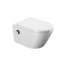 Excellent Dakota 2.0 Zestaw Toaleta WC myjąca 59,3x39,6 cm bez kołnierza + deska wolnoopadająca biały/czarny mat CEEX.4024.593.D2.WH + CEEX.4022.D2.BL - zdjęcie 1