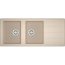 Franke Basis BFG 621 Zlewozmywak granitowy dwukomorowy 116x50 cm wbudowywany, z ociekaczem, z powłoką Sanitized, beżowy 114.0367.619 - zdjęcie 1