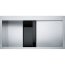 Franke Crystal Line CLV 214 Zlewozmywak stalowy jednokomorowy 100x51,2 cm lewy jedwab stalowy/czarny 127.0306.386 - zdjęcie 1