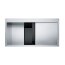 Franke Crystal Line Zlewozmywak stalowy jednokomorowy 100x51,2 cm stal szlachetna/czarne szkło 127.0306.387 - zdjęcie 1