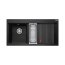 Franke Mythos MTG 651-100 Zestaw Zlewozmywak granitowy półtorakomorowy 100x51,5 cm lewy + wkładka ociekowa + rollmata onyx/stal szlachetna 114.0743.118 - zdjęcie 1