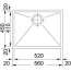 Franke Planar PPX 110-52 Zlewozmywak stalowy jednokomorowy 56x45 cm jedwab stalowy 122.0203.471 - zdjęcie 2