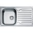 Franke Polar PXL 611-78 Zlewozmywak stalowy jednokomorowy 78x49 cm wbudowywany, z ociekaczem, len, stalowy 101.0251.297 - zdjęcie 1