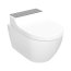 Geberit AquaClean Tuma Comfort Zestaw Toaleta WC myjąca  bez kołnierza + deska wolnoopadająca biały z powloką KeraTect/szkło czarne 146.290.SJ.1 - zdjęcie 1