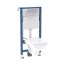Geberit Duofix Basic Selnova Square Compact Zestaw Toaleta WC Rimfree bez kołnierza krótka biała + deska wolnoopadająca + stelaż WC + przycisk WC Delta35 chrom połysk 118.342.21.3 - zdjęcie 1